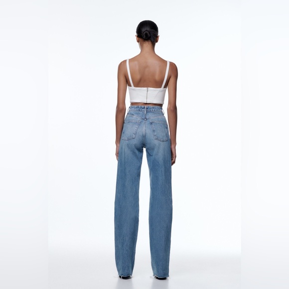 Zara topstitched corset top, oyster white, size small - Picture 6 of 6